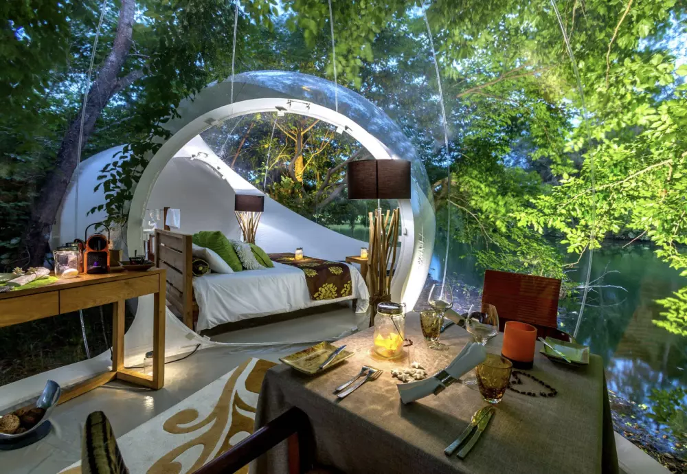 outdoor single tunnel inflatable bubble tent